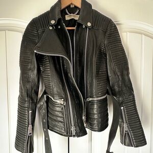Burberry Black Leather Biker Jacket